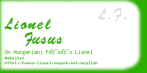 lionel fusus business card